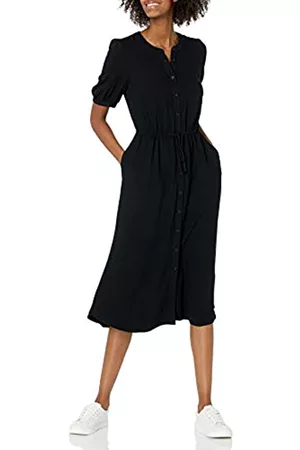 Amazon Essentials Feminine Half Sleeve Waisted Midi A-Line Dress Abito, , XL