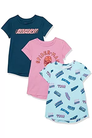 Amazon Essentials Disney Star Wars Short-Sleeve Tunic T-Shirts T-Shirt, Confezione da 3 Eroi Marvel, 2 Anni, Pacco da 3