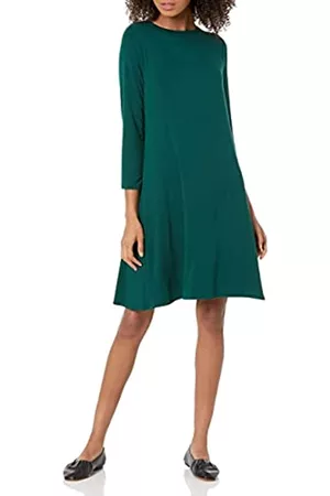 Amazon Donna Vestiti - Vestito con Maniche a 3/4 Donna, Giada, XL Plus