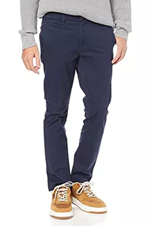 Amazon Essentials Pantaloni Kaki Elasticizzati Casual Skinny Uomo, Marino, 32W / 30L