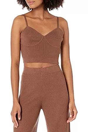 THE DROP Donna Maglioni - Catalina Sweater Bralette da Donna, Chicco Di Caffè, XL