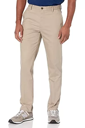 Goodthreads Chino da Abito Elasticizzati Comodi Anti-Grinze Slim Uomo, Marrone Kaki Chiaro, 32W / 32L