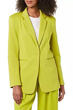 TEREA Donna Blazer - Blazer da donna Amora in spugna francese, color citronella, 5XL Plus
