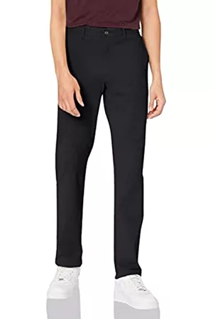 Amazon Uomo Pantaloni slim & skinny - Pantaloni Kaki Elasticizzati Casual Slim Uomo, Nero, 30W / 32L