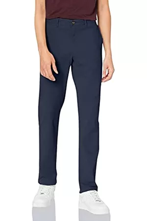 Amazon Uomo Pantaloni slim & skinny - Pantaloni Kaki Elasticizzati Casual Slim Uomo, Blu Marino, 28W / 28L
