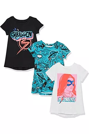 Spotted Zebra Bambina T-shirt a maniche corte - Disney | Marvel | Star Wars | Frozen | Princess T-Shirt a Tunica a Maniche Corte Bambine e Ragazze, Pacco da 3, 9-10 Anni