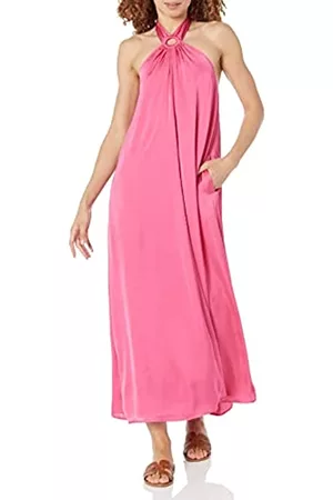 THE DROP Maxi abito da donna Shaana con scollo all'americana, rosa acceso, L
