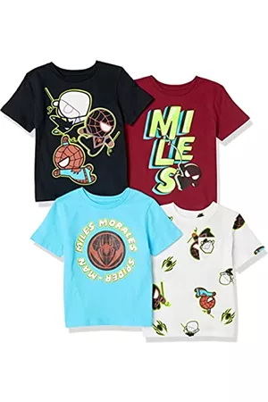 Amazon Disney Star Wars T-Shirt a Maniche Corte Bambini e Ragazzi 4T, Pacco da 4, Marvel Miles Morales, 4 Anni