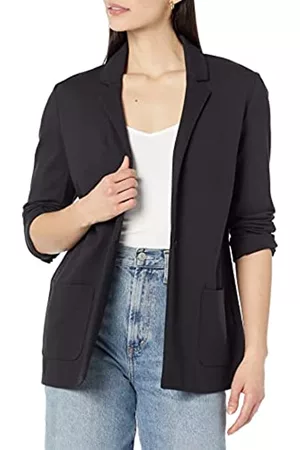 Amazon Blazer Morbido in Tessuto Ponte Donna, Nero, XS