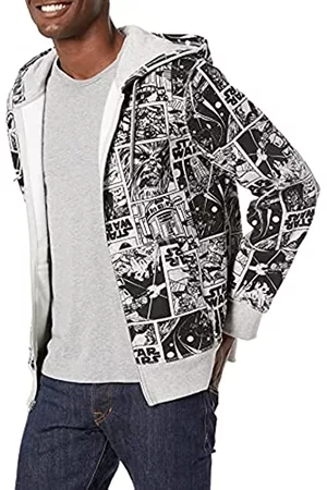 Amazon Fleece Full Hoodie Sweatshirts Felpe con Cappuccio e Zip Intera in Pile, Star Wars Comic, 4XL Plus
