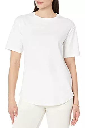 Amazon Aware Maglietta a Tunica a Maniche Corte in Cotone Biologico dalla vestibilità Comoda Donna, Bianco, XL