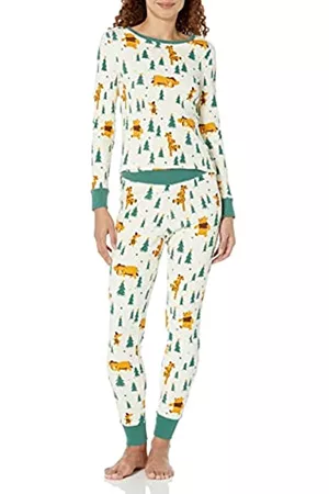 Amazon Snug-Fit Cotton Pajamas Pigiama Cotone, Pooh Holiday Forest-Donna Aderente, XL, Pacco da 2