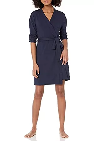 Amazon Aware Donna Accappatoi e vestaglie - Vestaglia in Cotone Modal dalla vestibilità Comoda Donna, Blu Marino, L