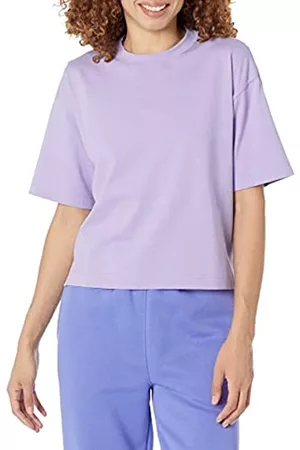 Amazon Donna T-shirt a maniche corte - T-Shirt a Maniche Corte Comoda con Spalla scivolate Donna, Porpora, XXL Plus