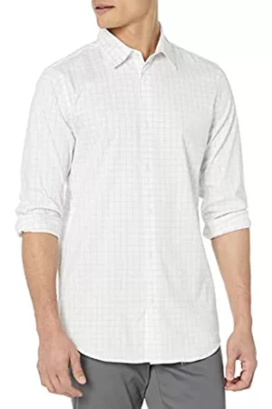 Amazon Uomo Camicie eleganti - Camicia Elegante Elasticizzata a Manica Lunga vestibilità Slim Uomo, Lavanda, A Quadri, XXL