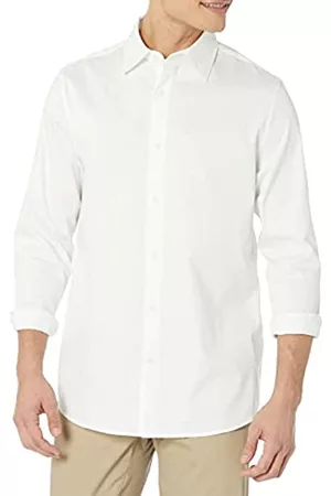 Amazon Uomo Camicie eleganti - Camicia Elegante Elasticizzata a Manica Lunga vestibilità Regolare Uomo, Bianco, XXL