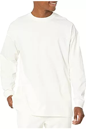 Amazon Uomo Polo - Maglietta Oversize a Manica Lunga Uomo, Bianco Guscio D'uovo, XS