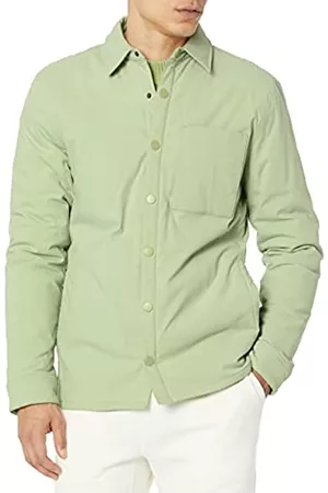 Amazon Aware Uomo Giacche - Giacca a camicia in nylon isolante dalla vestibilità regolare Uomo, Verde Salvia, XS