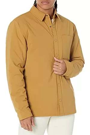 Amazon Aware Uomo Giacche - Giacca a camicia in nylon isolante dalla vestibilità regolare Uomo, Cammello, XXL