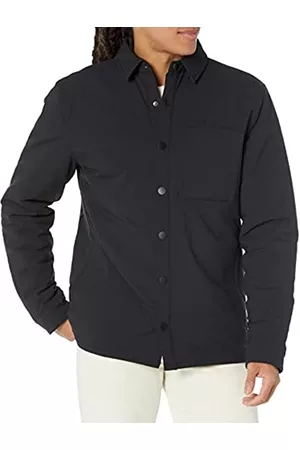 Amazon Aware Uomo Giacche - Giacca a camicia in nylon isolante dalla vestibilità regolare Uomo, Nero, XL Tall