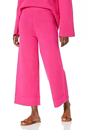 THE DROP Donna Maglione crop - Bernadette Pull-on Loose-fit Cropped Sweater Pant da Donna, Rosa Shocking, 5XL Plus