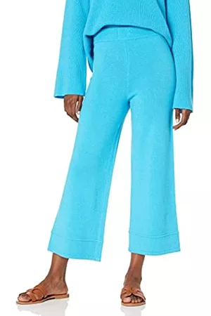 THE DROP Donna Maglione crop - Bernadette Pull-on Loose-fit Cropped Sweater Pant da Donna, Blu Oceano, L