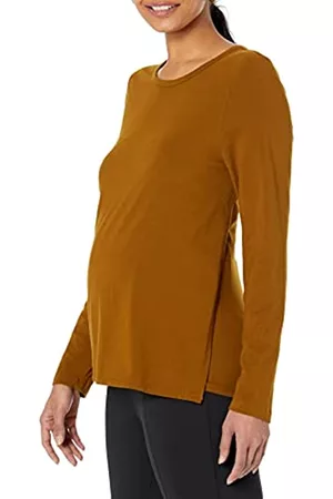 Amazon Donna T-shirt a maniche corte - T-Shirt per Allattamento Donna, Castagna Scuro, XL