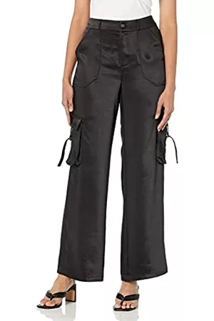 THE DROP Donna Pantaloni cargo - Pantaloni da Donna, Jessina, Cargo, Lucidi, Nero, XXL