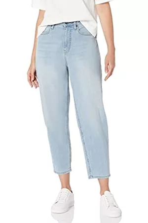 Amazon Donna Jeans a zampa & bootcut - Jeans a Vita Alta Svasati alla Caviglia dalla vestibilità Comoda Donna, delavé Chiaro, 42