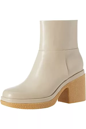 Amazon Donna Stivali con plateau - Stivale con Plateau in Crepe Testurizzato Donna, Avena, 38 EU