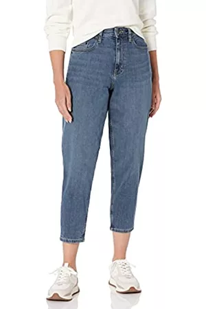 Amazon Donna Jeans a zampa & bootcut - Jeans a Vita Alta Svasati alla Caviglia dalla vestibilità Comoda Donna, delavé Medio, 54