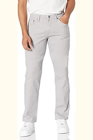 Amazon Pantaloni in Twill Elasticizzati con 5 Tasche con Taglio Dritto Uomo, , 35W / 34L