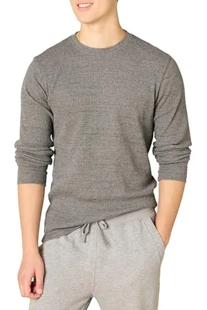 Amazon Camicia a Nido D’Ape a Maniche Lunghe Slim Uomo, , L