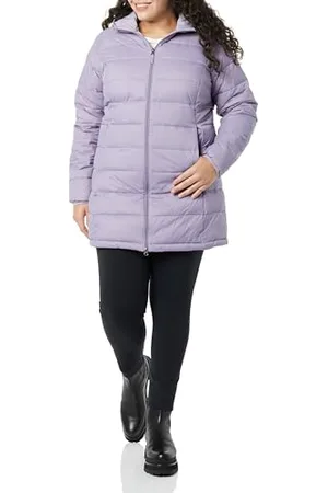 Amazon Piumino Lungo con Cappuccio Ripiegabile, Leggero e Impermeabile (Disponibile in Taglie Forti) Donna, Vinaccia, M