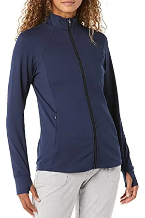 Amazon Giacca con Zip a Tutta Lunghezza Elasticizzata Tecnica Spazzolata (Taglie Forti Disponibili) Donna, , 6XL Plus