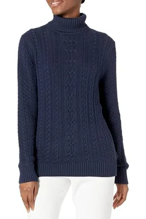 Amazon Maglione A Collo Alto Intrecciato con Screziatura (Taglie Forti Disponibili) Donna, , 5XL Plus