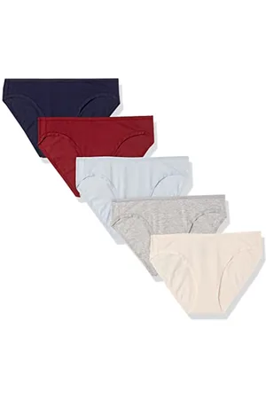 Amazon Intimo Slip Bikini in Cotone - colori fuori produzione Donna, Pacco da 5, , 44