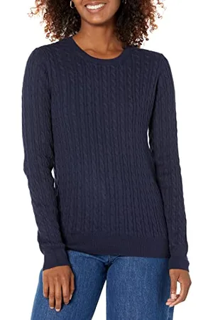Amazon Maglione A Girocollo A Coste Leggero A Manica Lunga (Disponibile in Taglie Forti) Donna, , S