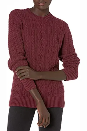 Amazon Maglione da Pescatore A Girocollo A Coste A Manica Lunga (Disponibile in Taglie Forti) Donna, , L