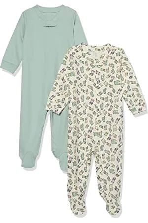 Amazon Pagliaccetto con Piedi in Cotone Biologico (precedentemente Amazon Aware) Unisex Bimbi, Pacco da 2, , Prematuro