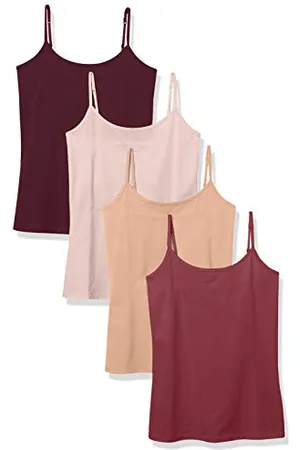 Amazon Canottiera Aderente Donna, Pacco da 4, , S
