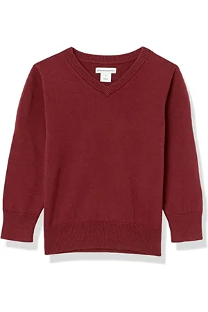 Amazon Maglione con Scollo a v in Cotone in Stile Uniforme Unisex Bambini e Ragazzi, , 9 Anni