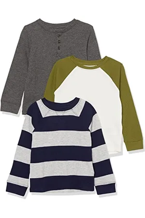 Amazon T-shirt termica a maniche lunghe Bambini e ragazzi, Pacco da 3, , 2 anni