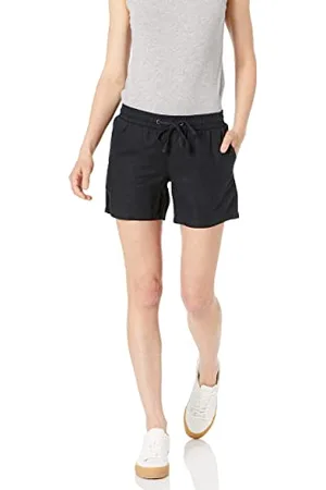 Amazon Pantaloncini in Misto Lino con Coulisse e Interno Gamba da 12,7 cm (Disponibili in Taglie Forti) Donna, , 5XL Plus