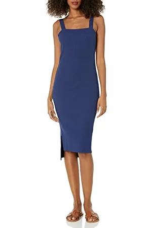 THE DROP Amelia Square-neck Strappy Bodycon Midi Tank Dress da Donna, , M