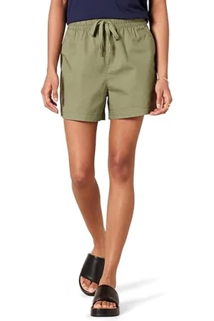Amazon Pantaloncini Pull-on a Vita Media in Cotone Elasticizzato dalla vestibilità Comoda Donna, , S