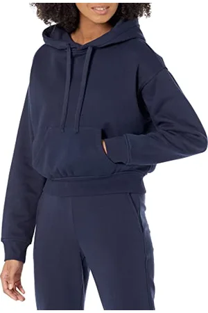 Amazon Felpa con Cappuccio Corta (Disponibile in Taglie Forti) Donna, , L