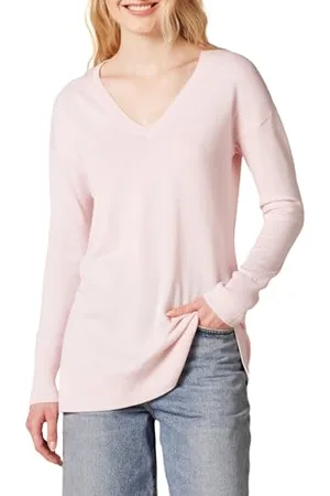 Amazon Maglione A Tunica Leggero A Maniche Lunghe Con Scollo A v (Disponibile In Taglie Forti) Donna, , M
