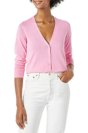 Amazon Cardigan Leggero Girocollo (Disponibile in Taglie Forti) Donna, , XS