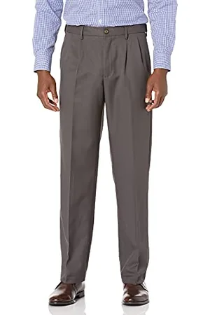 Amazon Pantaloni da Abito con Pinces con Vita Espandibile in Vita e Vestibilità Classica Uomo, , 58W / 32L